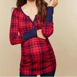 Plaid maternity shirt